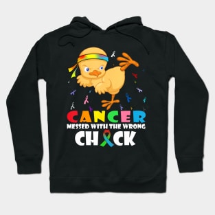 Cancer Messed With Wrong Chick Funny Cancer Warrior Hoodie